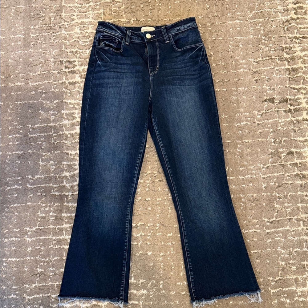 L'AGENCE Dark Indigo Crop Flare Jeans